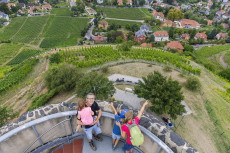 Aussicht Bismarckturm mit Familie